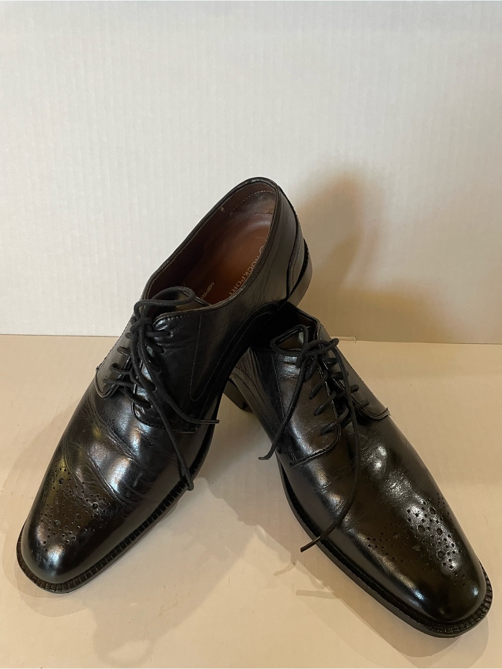 Rockport Men’s Black Leather Brogue Lace-Up Oxford Dress Shoes US 9 K62559